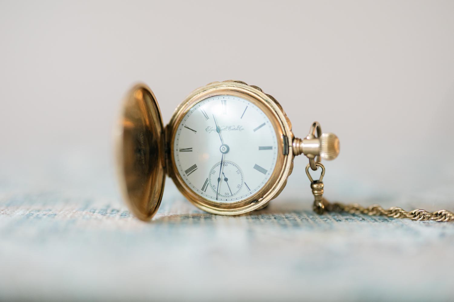 Groom's Pocketwatch to represent a well-planned wedding timeline
